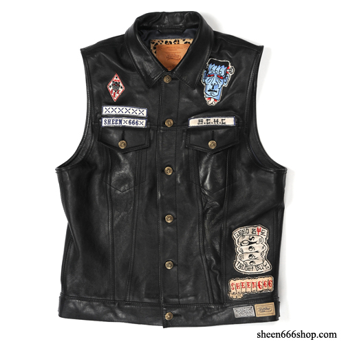 Sheen TripleSix Leather Vest w patch set