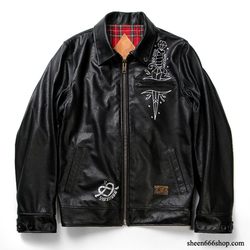 (예약할인) Dagger Print Leather Jacket 예약상품