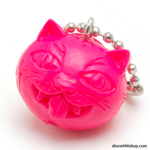 Crazy Cat Resin KeyChain_Pink
