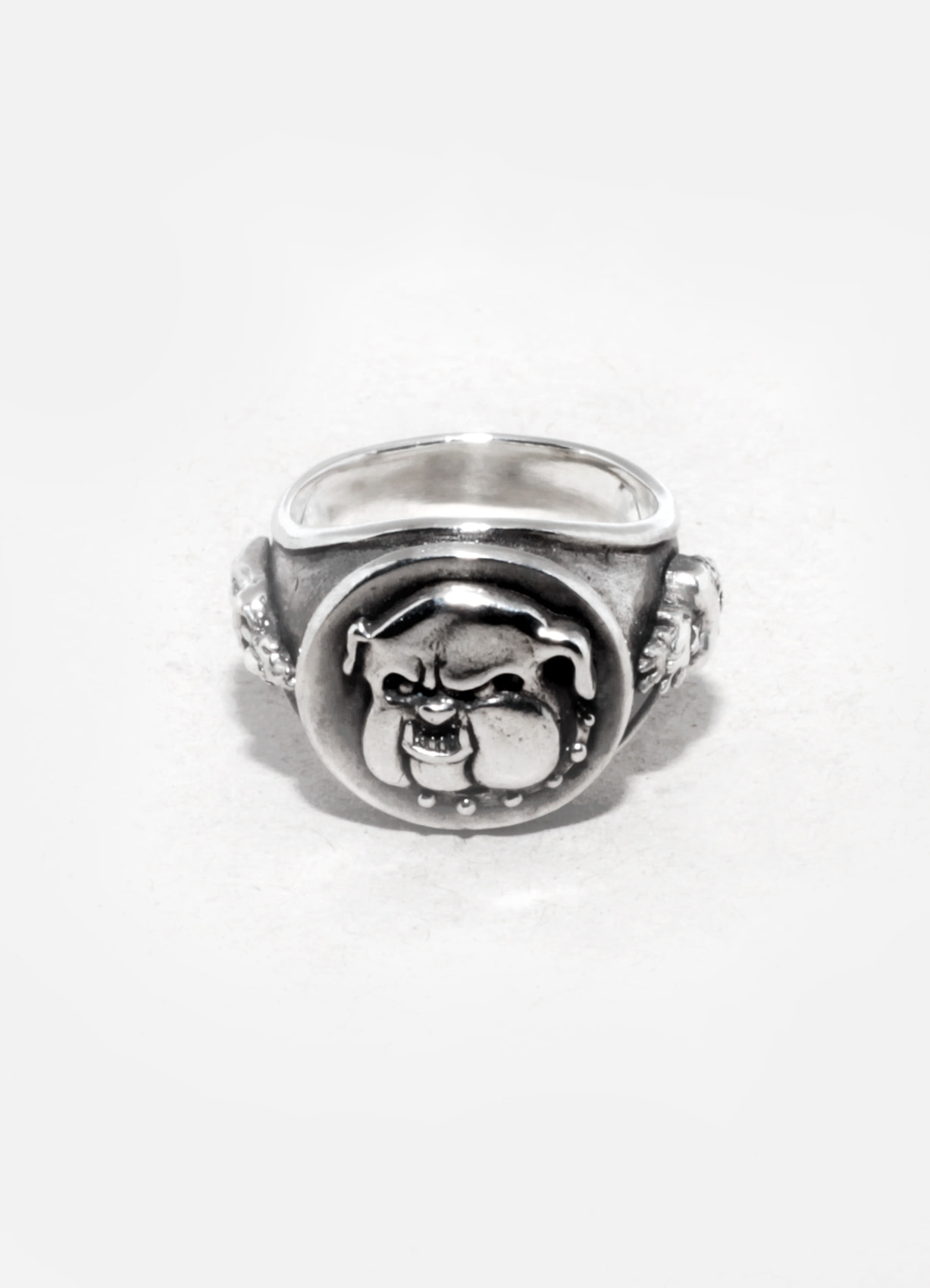 Bulldog thin ring_all silver