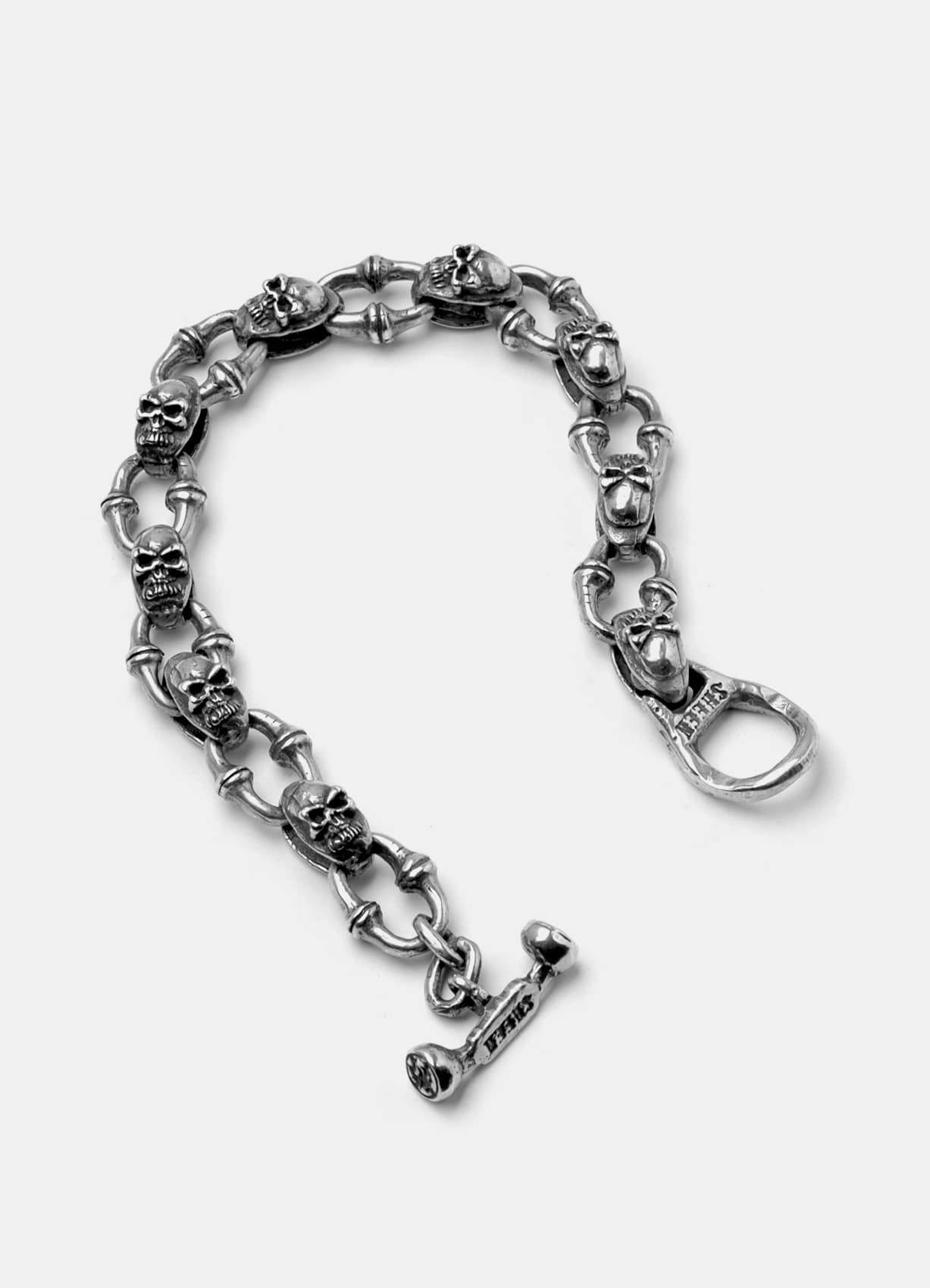 Skull Link Silver Bracelet