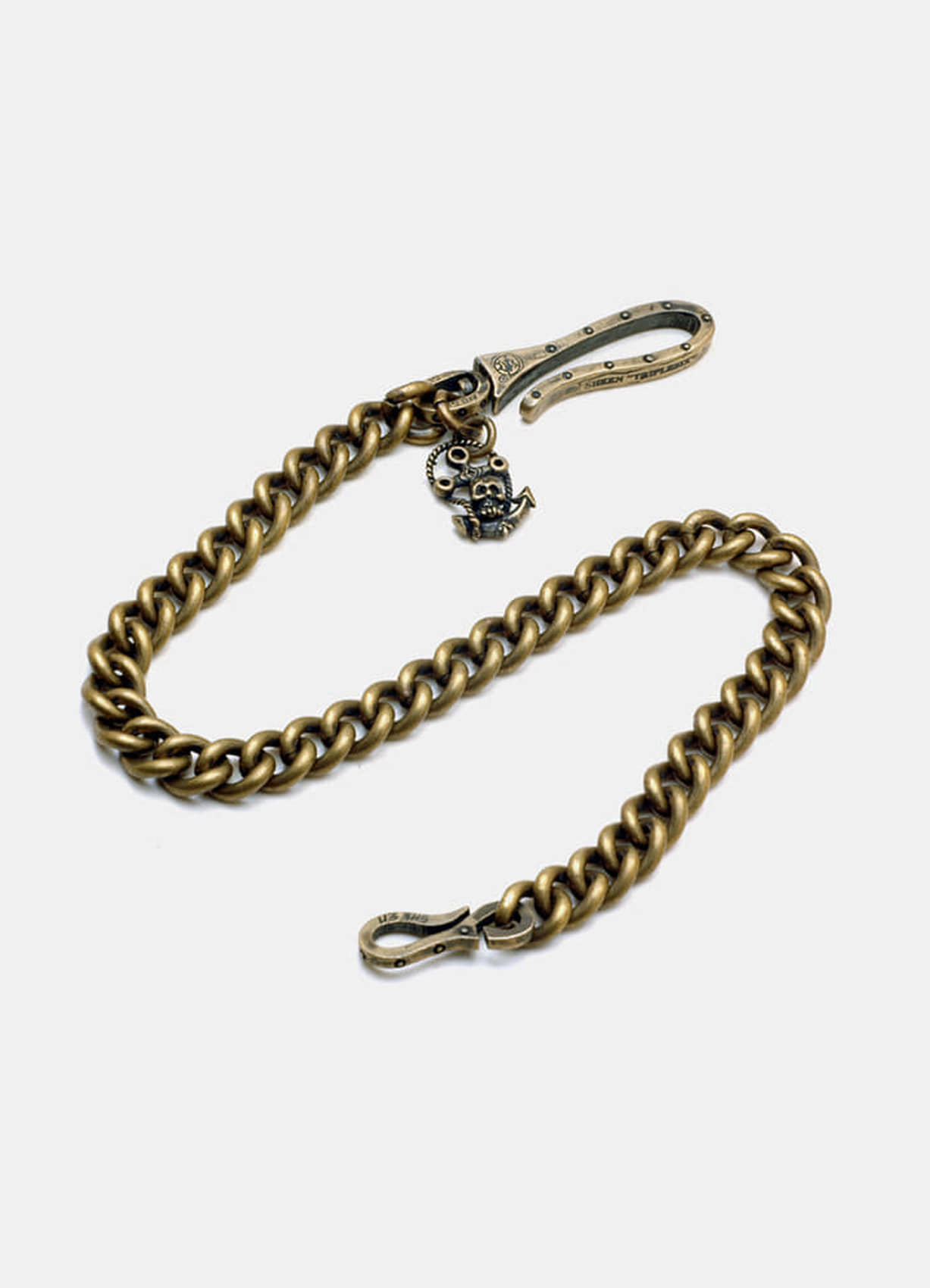 Brass Anchor with Skull Wallet Chain