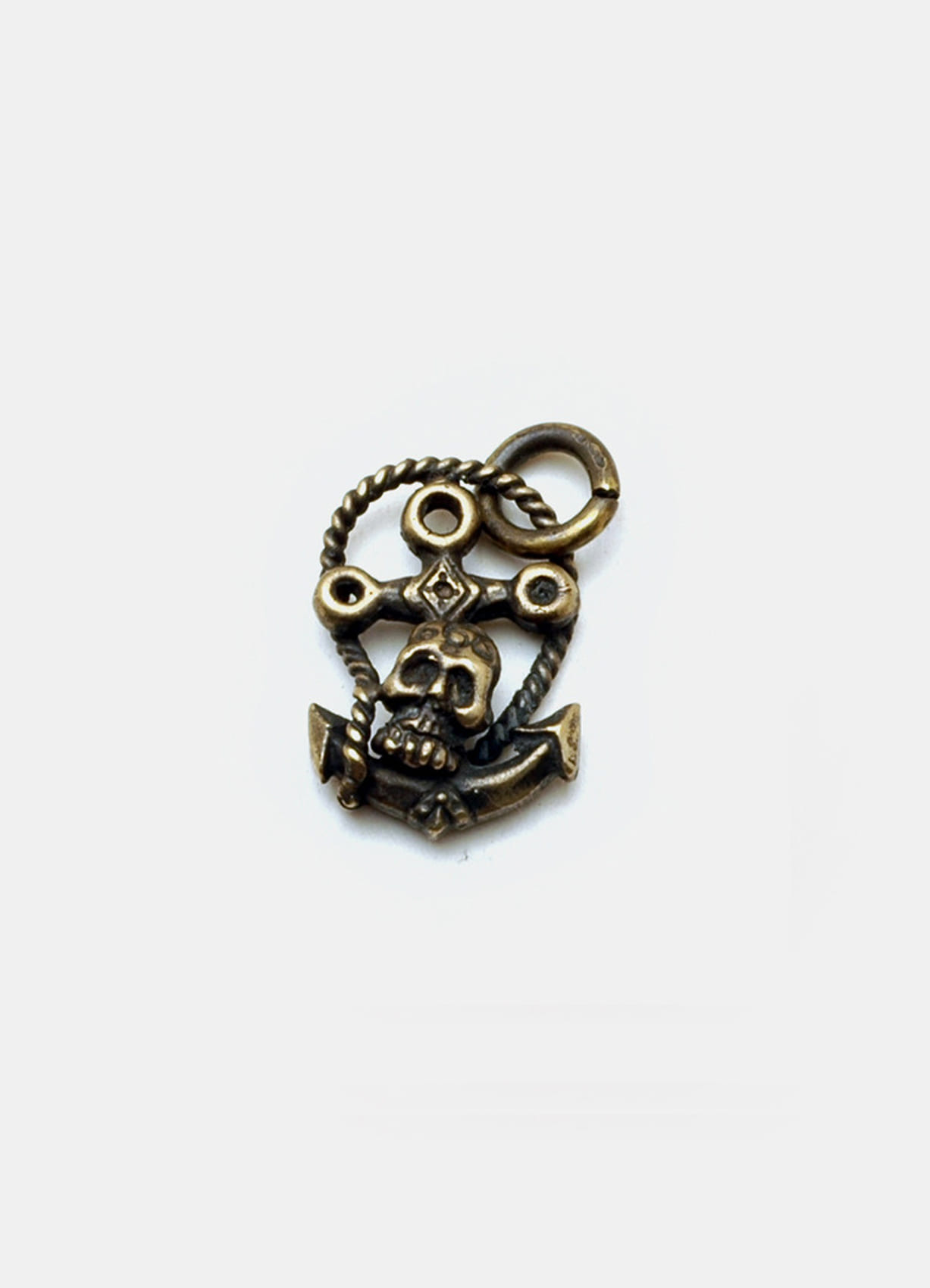 Skull Anchor Brass Pendant