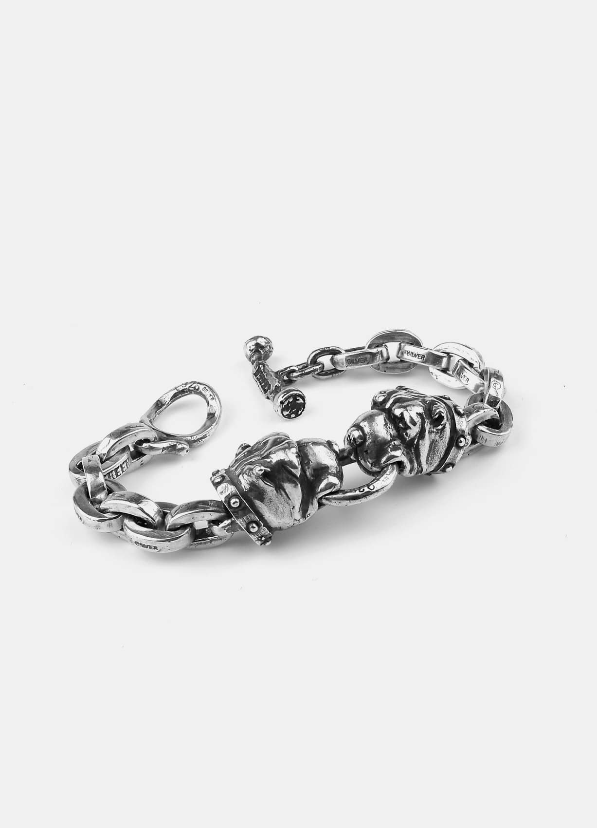 Crazy Dog Double Silver Bracelet