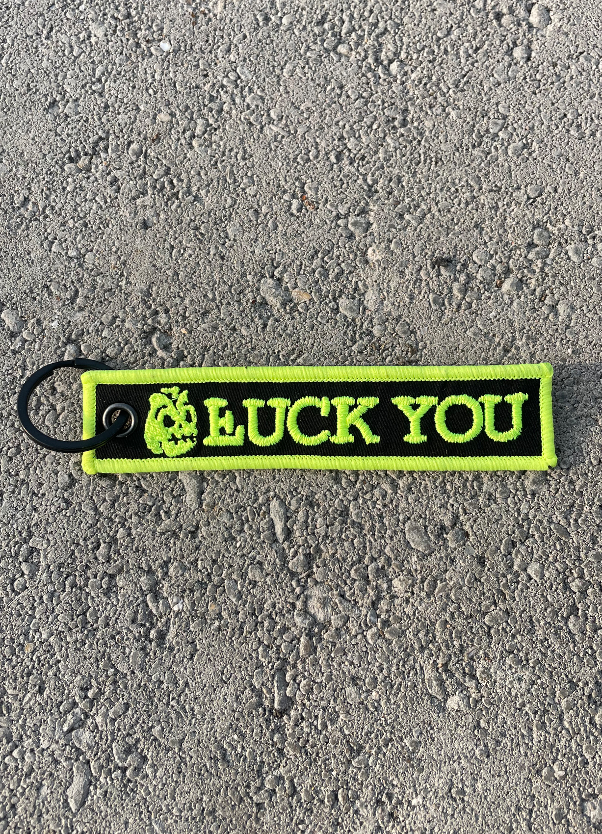 Luck You Name Tag Embroidery Key Holder [black/green]