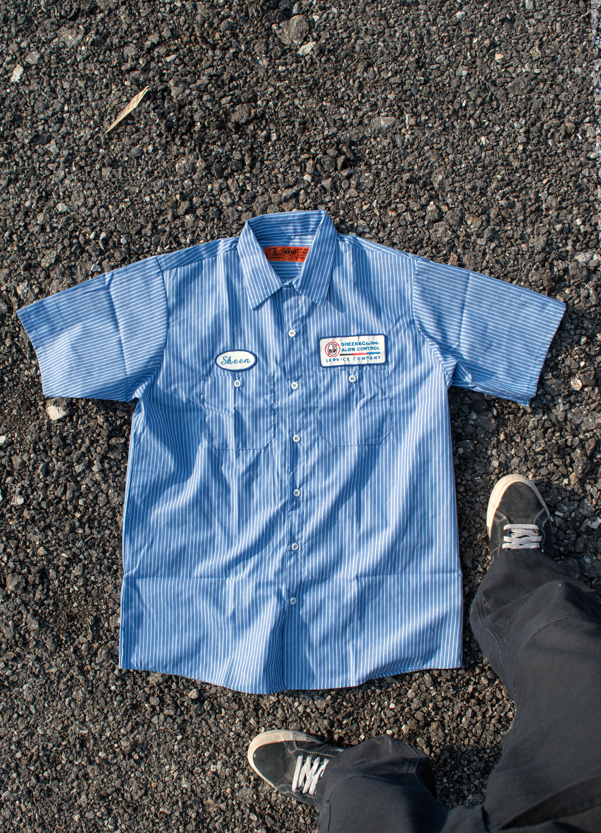Alien Control Short Sleeve Work shirts Gm Blue/White Strife
