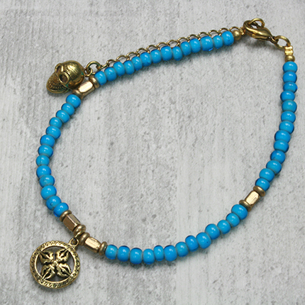 Anklet Blue Beads