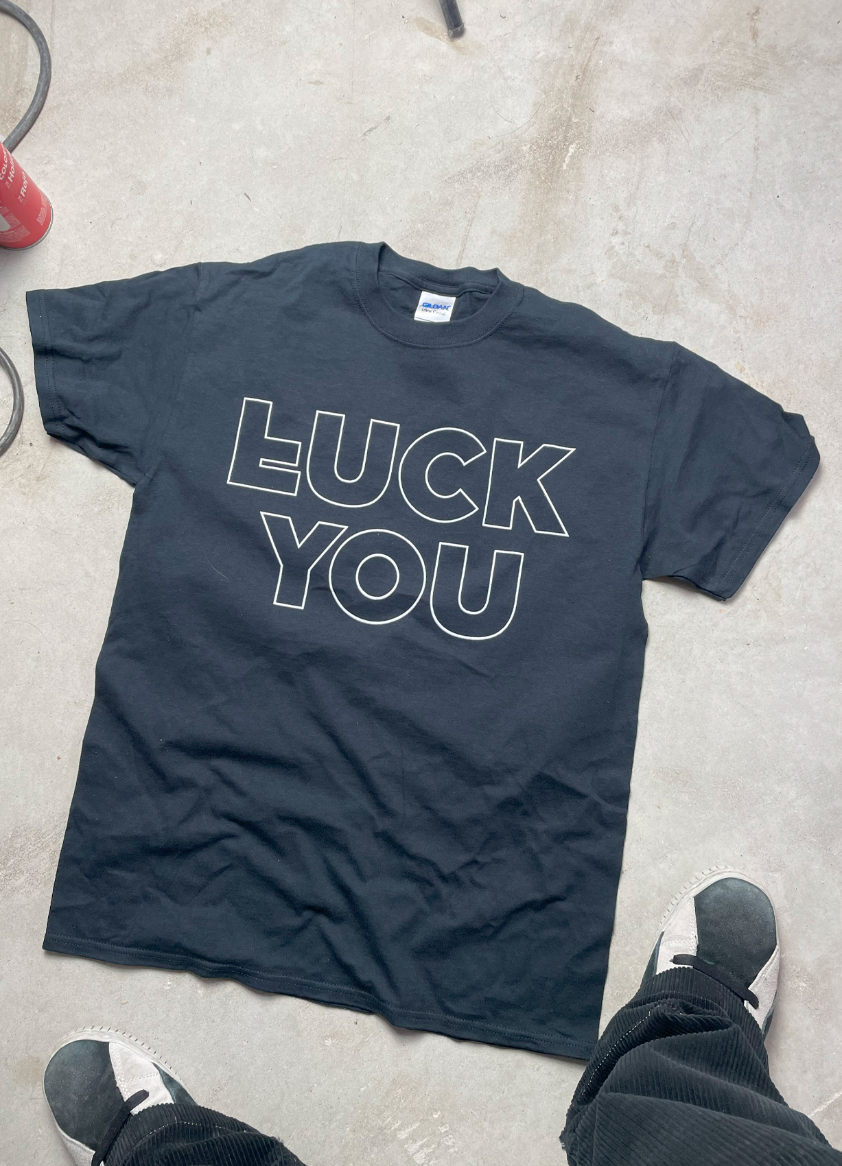 [愚昧] LUCK YOU Line T-Shirts black